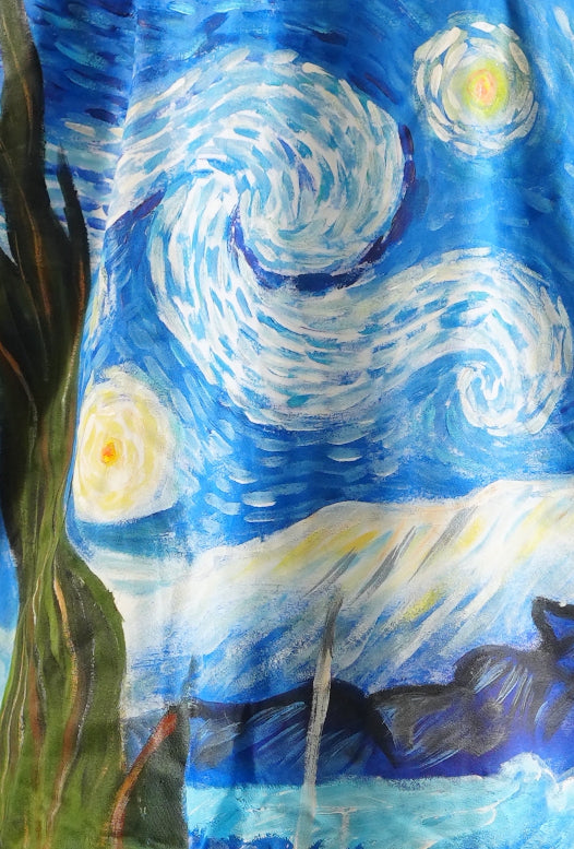 Hand Painted Starry night white tee