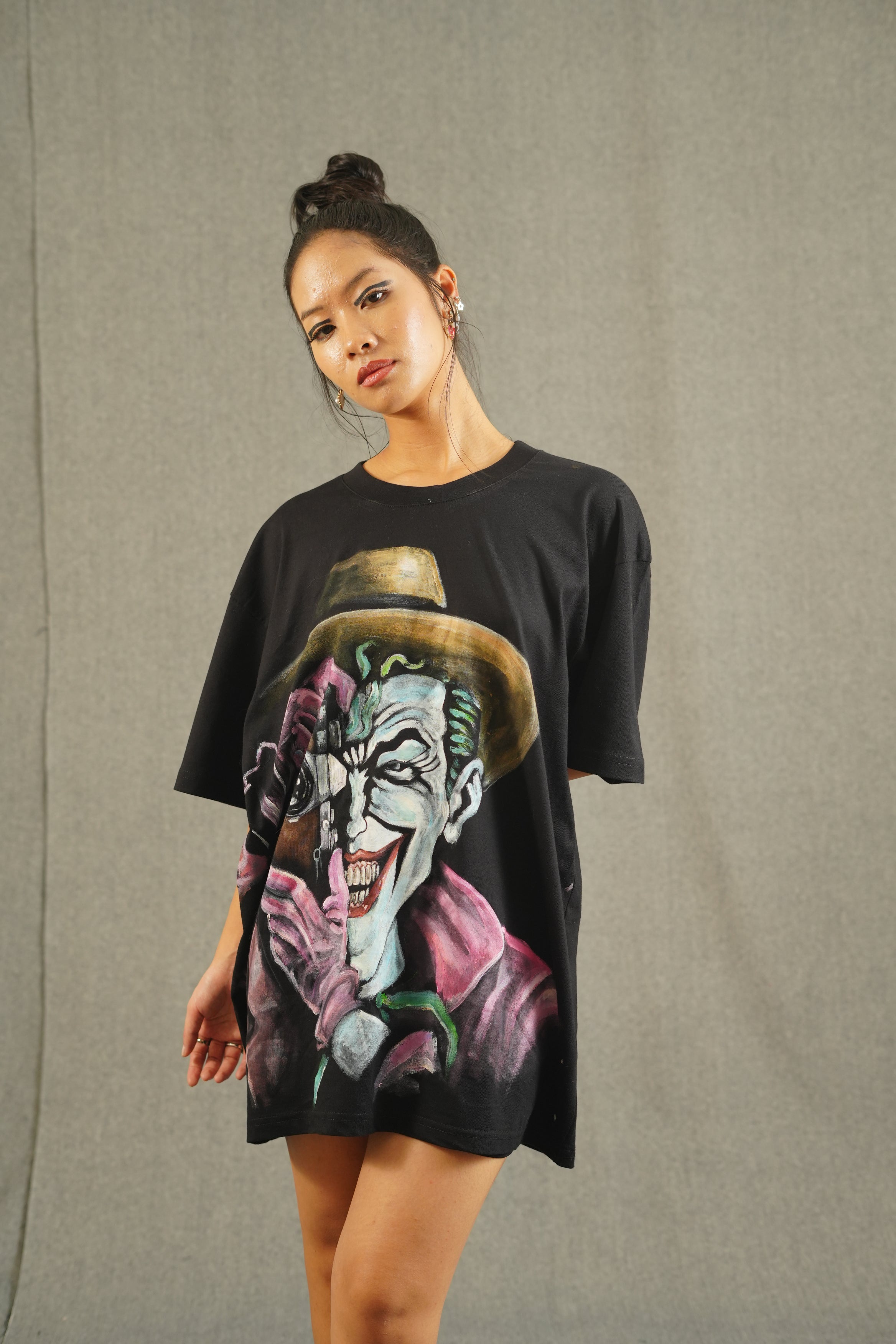 Hand Painted Joker black tee