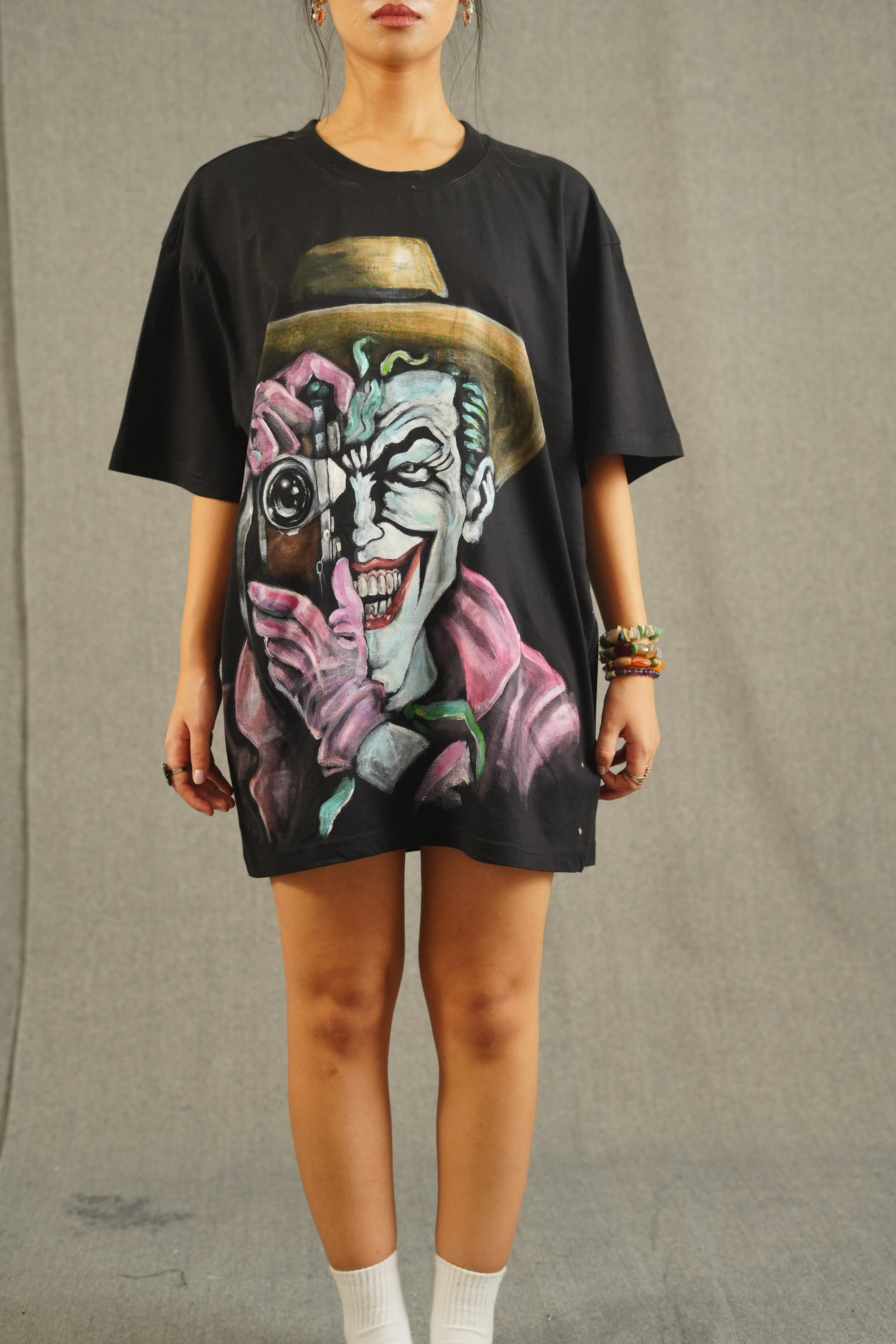 Hand Painted Joker black tee