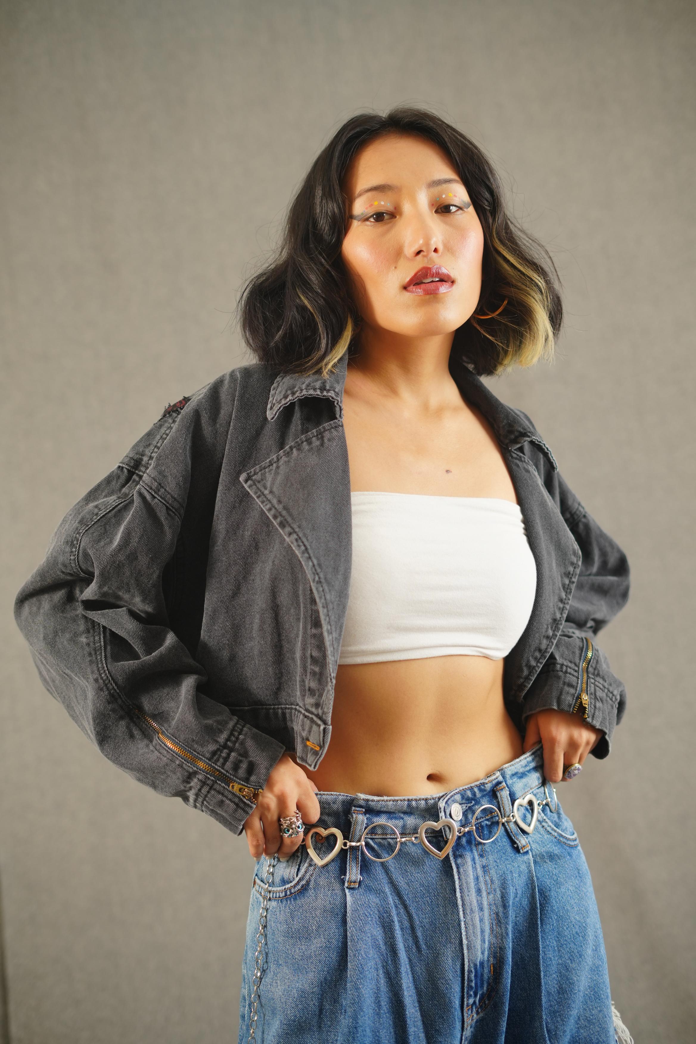 Love-struck Rebel Patchwork Crop Jacket