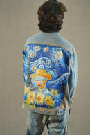 Dark Starry Night Hand-Painted Jacket