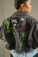 Love-struck Rebel Patchwork Crop Jacket